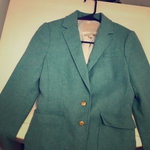 Banana Republic Elbow Patch Teal Blazer